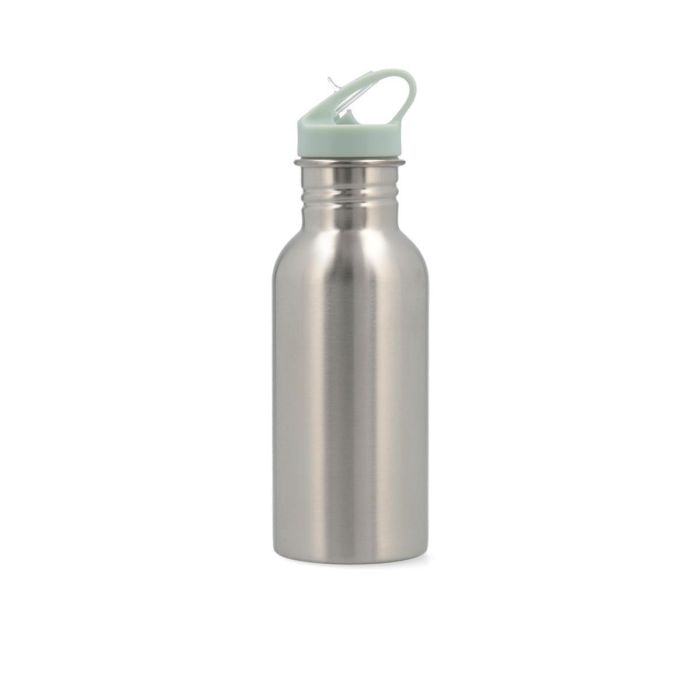 Quid Quidate Botella de Agua Acero Inoxidable Color Acero 0.5 L, Reutilizable, 100% Saludable, Libre de BPA, Apta Lavavajillas