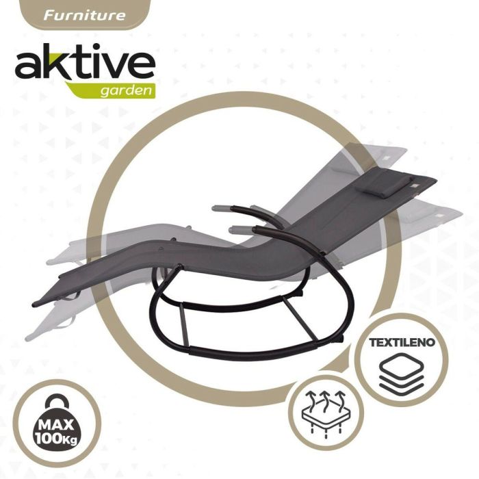 Tumbona Aktive 172 x 75 x 53 cm Negro 2
