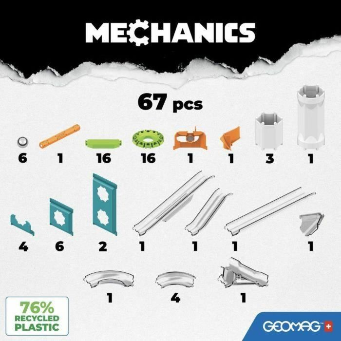 Geomag GMV00 Juego Construcción Magnética Mecánica Gravedad 67 Piezas EcoFriendly Plástico Reciclado Educativo Circuito Esferas 8+ Años 5 Geomag GMV00 Juego Construcción Magnética Mecánica Gravedad 67 Piezas EcoFriendly Plástico Reciclado Educativo Circuito Esferas 8+ Años 5