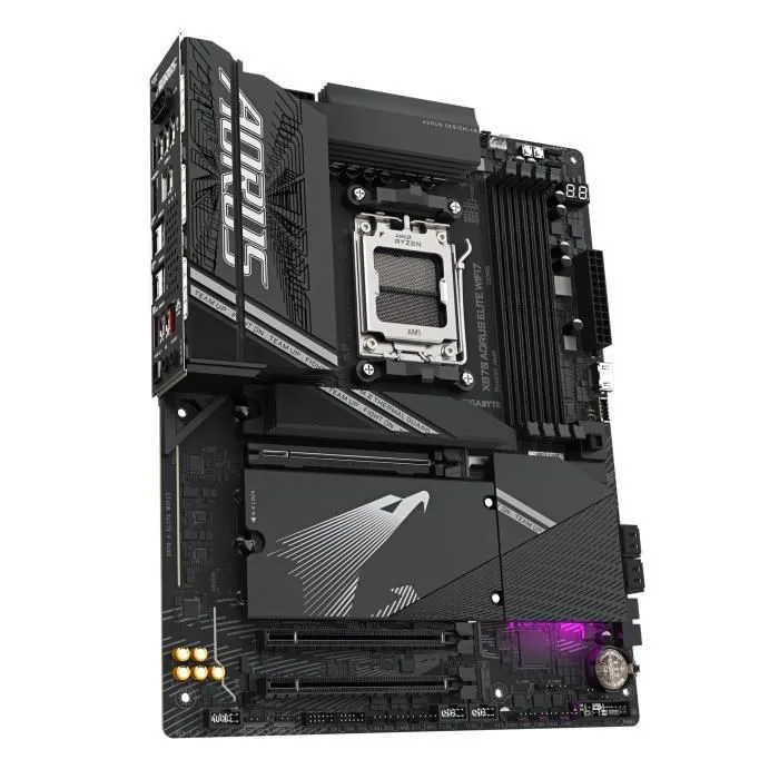 Gigabyte AM5 X870 Aorus Elite Wifi7 ATX Placa Base para AMD Ryzen 9000, Wifi 7, ATX 2