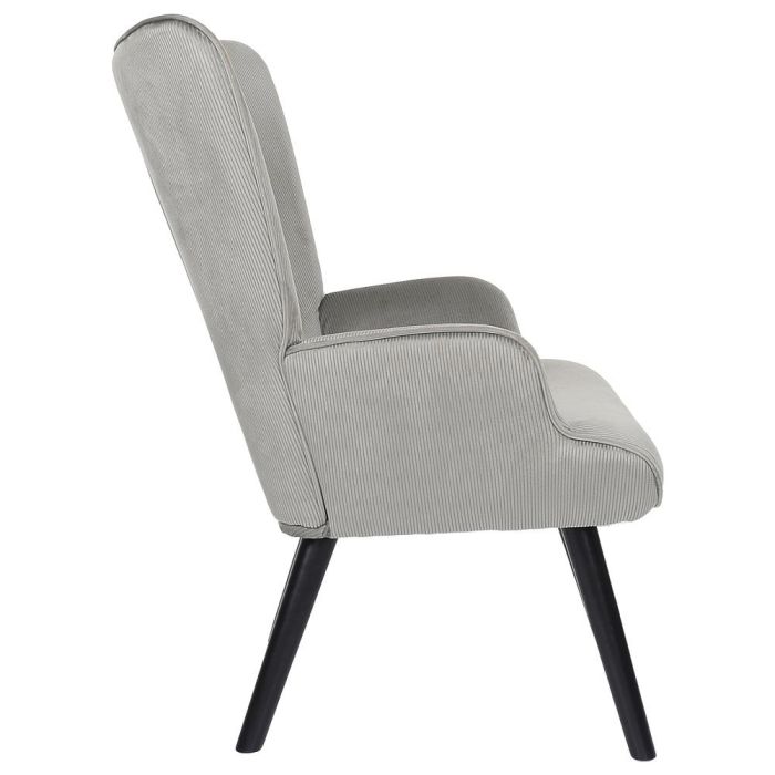 Home Deco Factory Butaca Sillón Giulia Gris de Acero con Patas de Madera y Tapizado de Poliéster 68x75x96 cm 2
