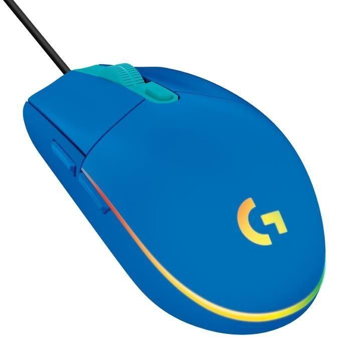 Ratón para juegos con cable - LOGITECH G - G203 - LIGHTSYNC - RGB - Azul