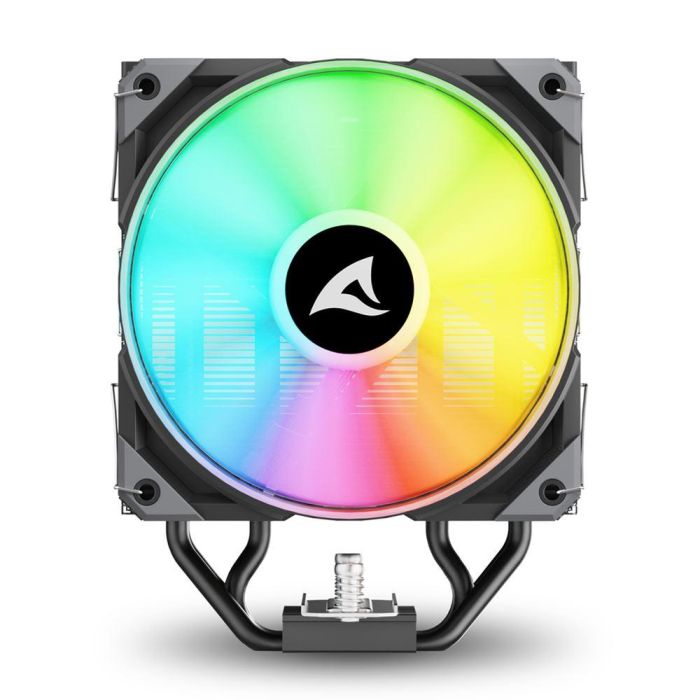 Sharkoon A40 RGB Refrigerador de CPU de torre única, Ventilador 120mm RGB con efecto espejo, 4 tubos de calor, TDP 220W, Negro 2 Sharkoon A40 RGB Refrigerador de CPU de torre única, Ventilador 120mm RGB con efecto espejo, 4 tubos de calor, TDP 220W, Negro 2