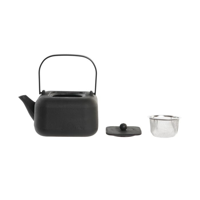 DKD Home Decor Tetera Oriental 1.2L Hierro Colado Inox Negro Blanco Pack 2 Unidades 2 DKD Home Decor Tetera Oriental 1.2L Hierro Colado Inox Negro Blanco Pack 2 Unidades 2