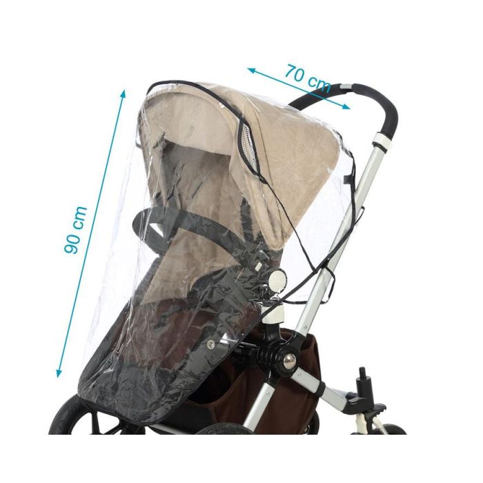 KioKids Protector Universal de Lluvia y Viento Impermeable Transparente para Carrito/Silleta de Bebé con Rejilla de Ventilación 2