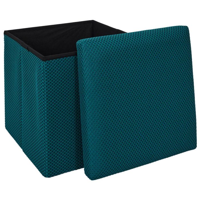 Caja-Puf Plegable Atom Azul Home Deco Factory Caja-Puf Plegable Atom Azul Home Deco Factory