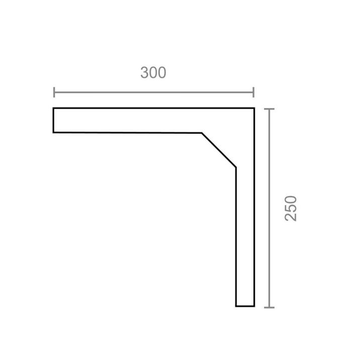 Micel Escuadra PLM03 Blanca 300 x 250 mm Soporte Carga 40 kg 1