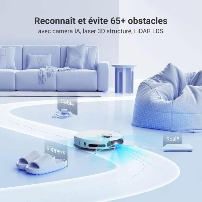 Ezviz EZV1726330905836 Robot aspirador con mopa, Cepillo lateral elevado, 7200 Pa, Limpieza con agua caliente a 60 °C 1