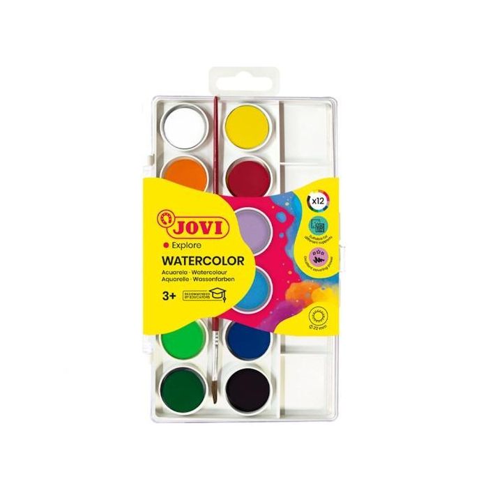 Jovi Acuarelas En Pastillas 22 mm Con Pincel Colores Surtidos Estuche 12 Ud Jovi Acuarelas En Pastillas 22 mm Con Pincel Colores Surtidos Estuche 12 Ud