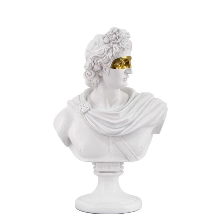 DKD Home Decor Figura Decorativa Busto Moderno Resina Blanco Dorado 15x36x23.5 cm (2 Unidades)