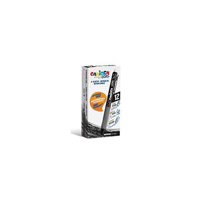 Carioca Bolígrafo Tinta Borrable Oops Retráctil 0.7 mm Monocolor Negro Caja 12 Ud Carioca Bolígrafo Tinta Borrable Oops Retráctil 0.7 mm Monocolor Negro Caja 12 Ud