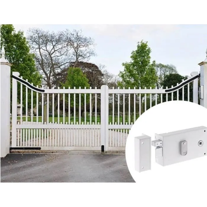 Yale Cerradura Horizontal de Superficie con Rodillo YAH37G Blanca Versión Izquierda Rejilla y Cancela 2