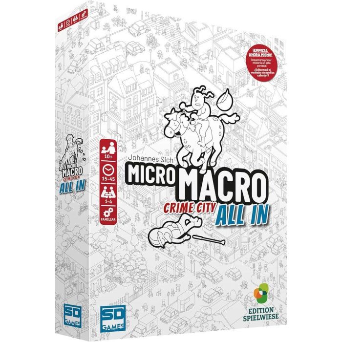 SD GAMES Micro Macro All In Español Juego de Mesa de Detectives, 1-4 Jugadores, +10 Años