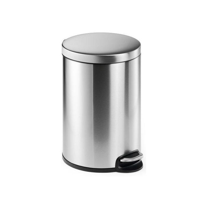 Durable Papelera Con Pedal Redonda 20 Litros 360x455 mm Inoxidable, Revestimiento Antihuellas, Tapa Silenciosa