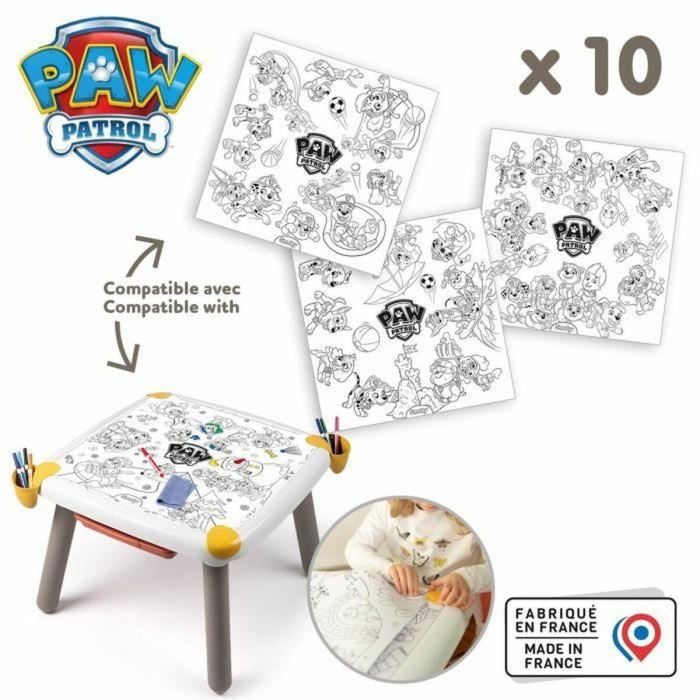 Smoby - Recargas de páginas para colorear para la mesa creativa infantil - 10 hojas para colorear de Paw Patrol