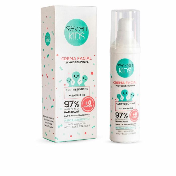 Seven Kids Crema Facial Protege e Hidrata Bebés y Niños 96% Ingredientes Naturales Hipoalergénica Prebióticos Vitamina B3 50ml Seven Kids Crema Facial Protege e Hidrata Bebés y Niños 96% Ingredientes Naturales Hipoalergénica Prebióticos Vitamina B3 50ml