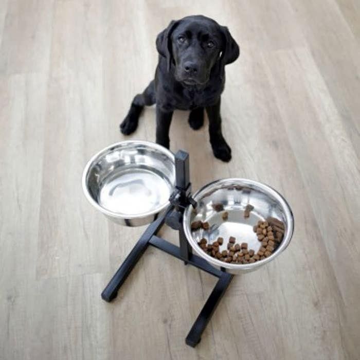 Kerbl Barra de comida elevada para perros con 2 cuencos de acero inoxidable de 2800 ml y base de PVC de 43 cm de altura 3