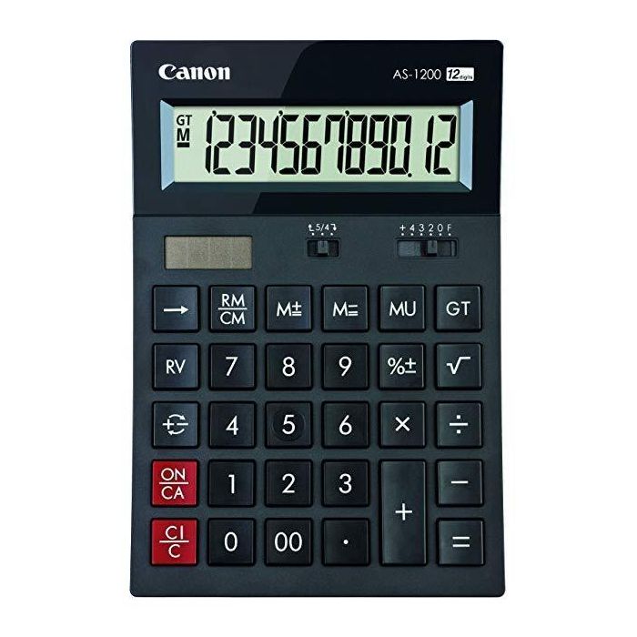 Canon Calculadora As-1200 Alimentacion Dual Solar Y Pilas Canon Calculadora As-1200 Alimentacion Dual Solar Y Pilas