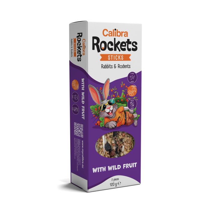 Calibra Rockets Sticks Conej - Roedor - Fruta Silvestre 120 gr