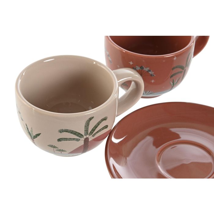 Cafe Boho DKD Home Decor Terracota Beige 18 x 20 x 20 cm Set de 6 3