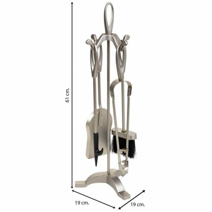 Utensilios para Chimenea Alexandra House Living Níquel Hierro 19 x 61 x 19 cm 3