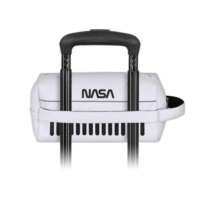 Karactermania Brick Plus Spaceship Neceser de Viaje con Compartimento con Cremallera, Forro Interior con Bolsillo y Asa Lateral, Blanco, 12x25x10 cm 3