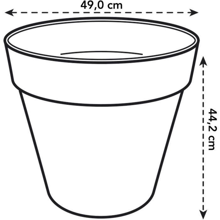 Loft Urban Round Flower Pot - Plastic - Percé - Tank - con ruedas - Ø50 - OCre 1