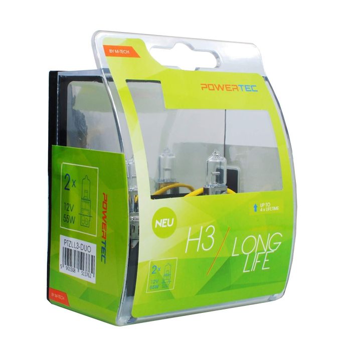 M-Tech H3 Long Life Duo 12V 55W MTECPTZLL3-DUO Lámpara Durabilidad x4 Vidrio Cuarzo UV