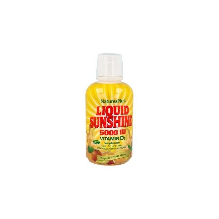 Natures Plus Vitamina D3 Liquid Sunshine 473Ml. Colecalciferol 2500 IU Líquida para Huesos y Sistema Inmune