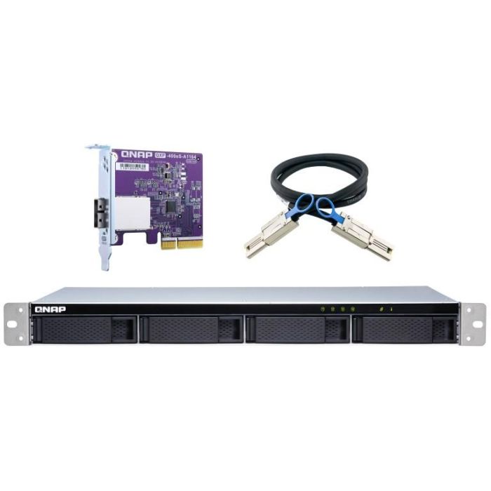 QNAP TL-R400S JBOD 4-Bahías SATA Rackmount 1U Expansión Almacenamiento Unidades 2.5/3.5" Hot-swap 1