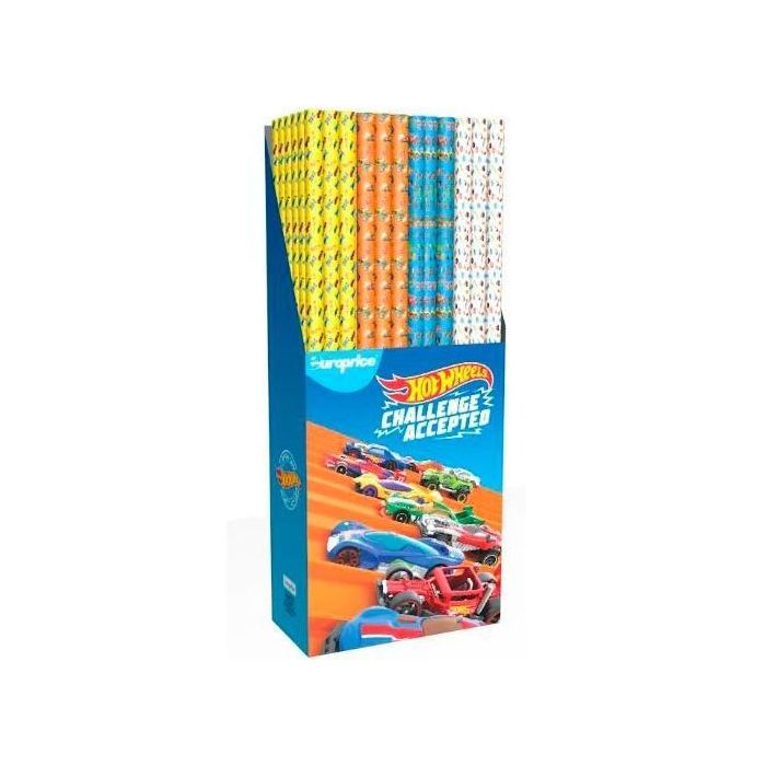 Europrice Rollo de Papel de Regalo 70 cm x 2m Hot Wheels (50 Unidades) (50 Unidades)
