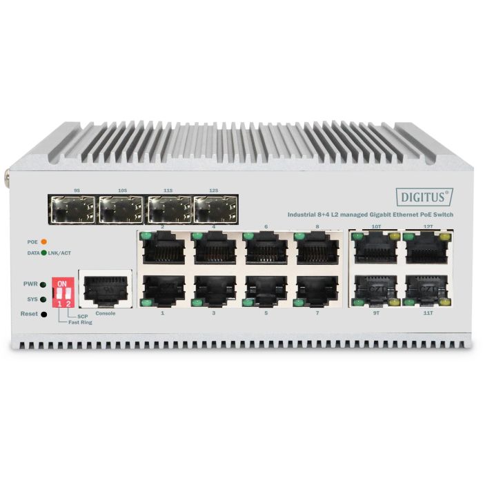 Digitus 8+4P Industrial Gigabit Ethernet PoE Switch L2 managed 1