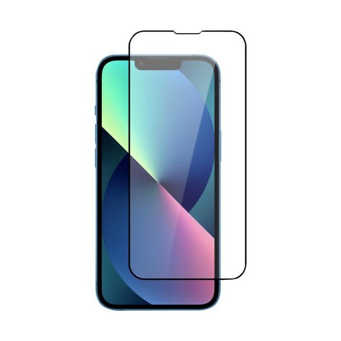 4smarts 496199 Protector de Pantalla Second Glass X-Pro Full Cover para iPhone 13/13 Pro - Vidrio Templado, Anti-Rayas, Negro/Transparente