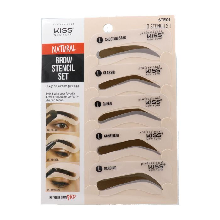 Red Kiss Knp Brow Stencil Set Natural Look Kit De Plantillas Para cejas