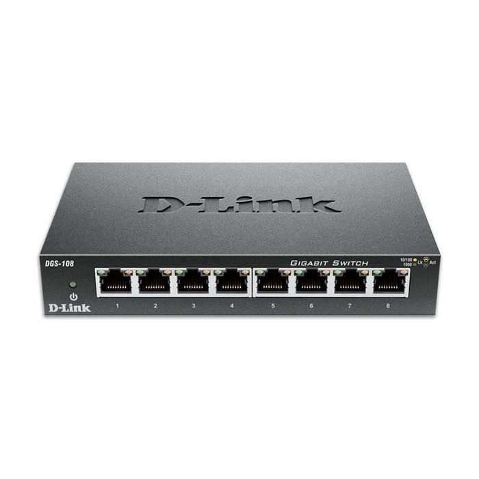 D-Link Switch DGS-108 8 Puertos Gigabit Ethernet 10/100/1000 RJ-45