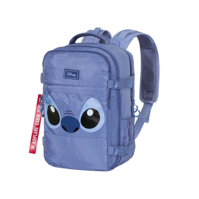 Mochila Mercury Viaje Cabina Avión 40x20x25cm Face Disney Lilo y Stitch Azul