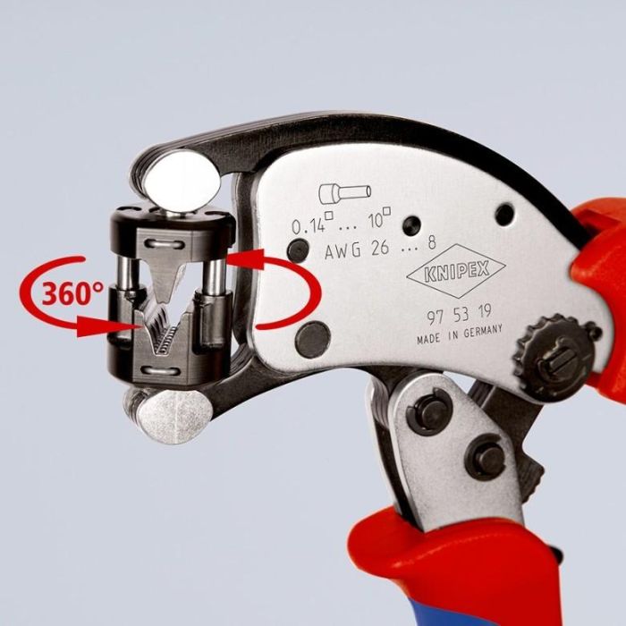 KNIPEX Twistor T Selbsteinst. Crimpzange f. Aderendhlsen 17 KNIPEX Twistor T Selbsteinst. Crimpzange f. Aderendhlsen 17