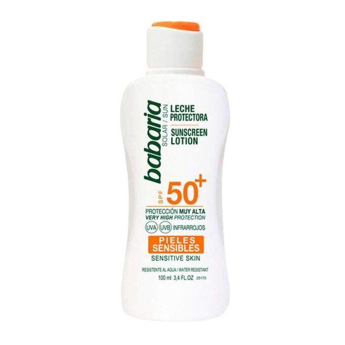 BABARIA Leche Corporal Aloe Vera SPF50+ para Piel Sensible 100 ml
