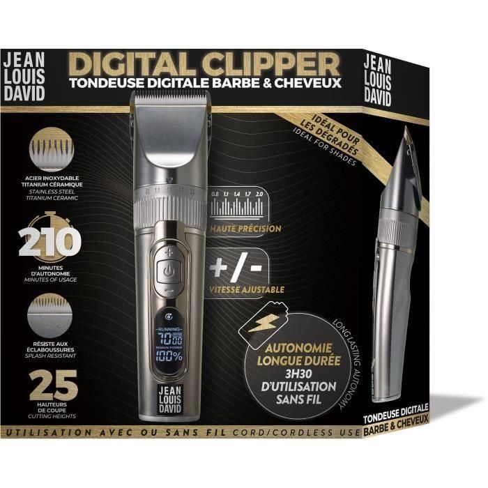 Cortacésped 2 en 1 cabello digital y barba Jean Louis David 2 Cortacésped 2 en 1 cabello digital y barba Jean Louis David 2