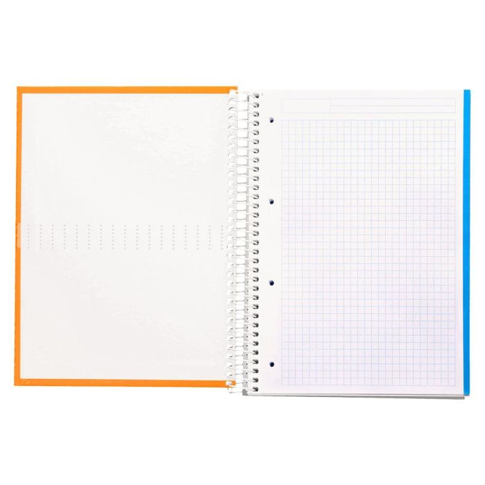 Cuaderno Espiral Liderpapel A4 Micro Crafty Tapa Forrada 120H 90 gr Cuadro 5 mm 5 Bandas 4 Colores Color Naranja 8