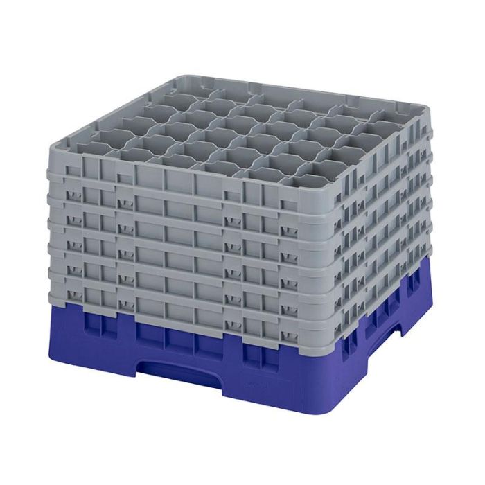 CAMBRO - 36S1214-186 - Cesta de lavado 36 comp. 6 alturas - 7,2 cm Ø máx. - alt. máx. 32,3 cm - 50 x 50 x 34,9 cm - Azul marino