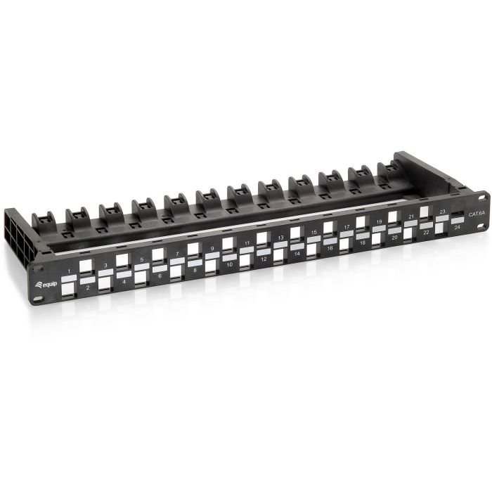 EQUIP Patchpanel 24x Cat6A 19" UTP 1HE Keystone Montage negro