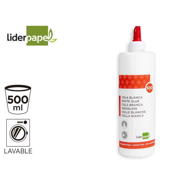 Liderpapel Pegamento Cola Blanca Lavable 500 ml Bote Ideal Manualidades y Hogar 5
