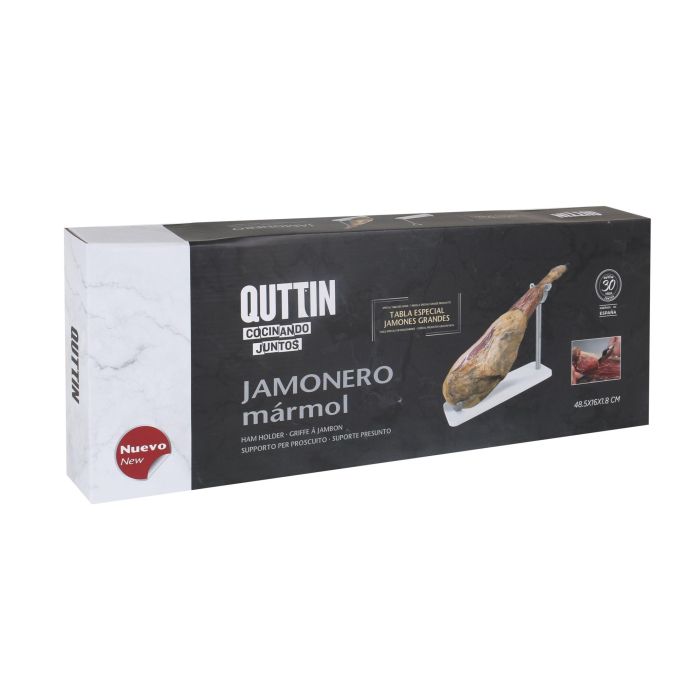 Quttin Soporte Jamonero Marmol-Acero 48,5 x 16 x 1,8 cm (3 Unidades)
