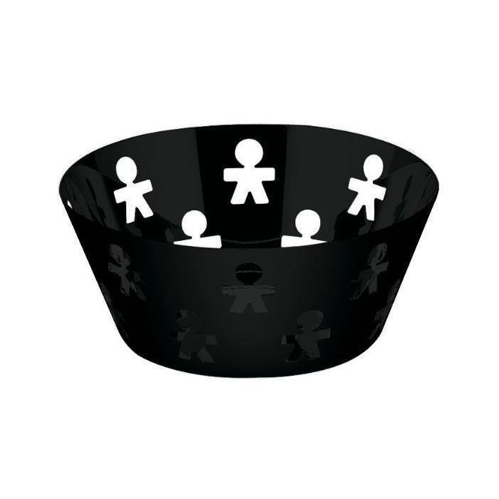 Alessi AKK04 B Cesto Redondo Girotondo Acero y Resina Negro 20.5cm para Pan Alessi AKK04 B Cesto Redondo Girotondo Acero y Resina Negro 20.5cm para Pan