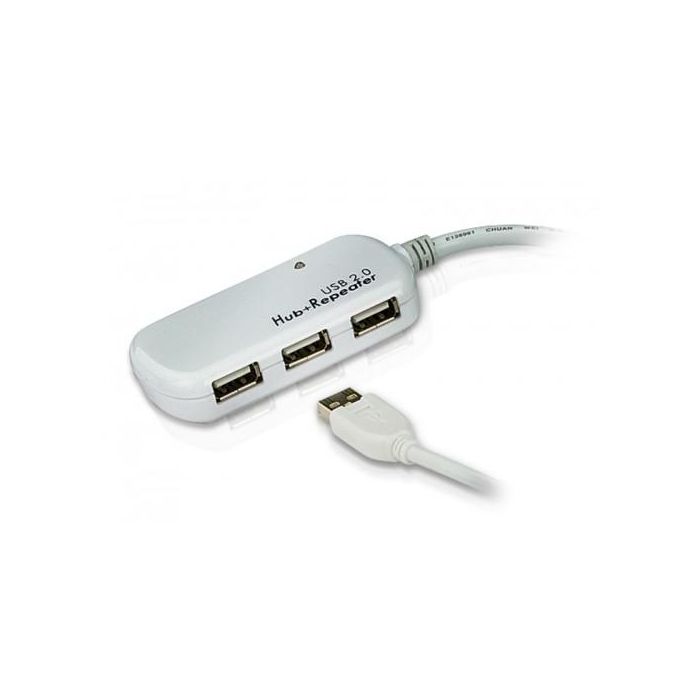 ATEN Cable extensor USB 2.0 de 12 m con hub de cuatro puertos (soporta conexión en cadena hasta 60 m)