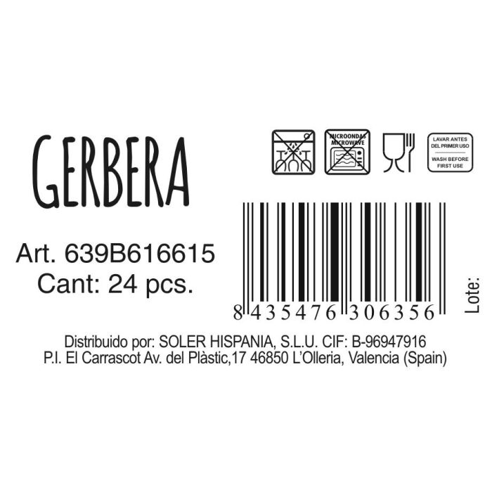 La Mediterranea Bol Snacks Colores Gerbera 14 cm de diámetro (48 Unidades) 1