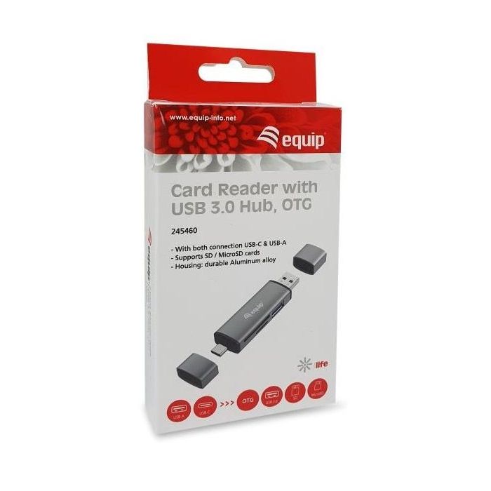 EQUIP LECTOR DE TARJETAS EXTERNO USB 3.0 DOBLE CONEXION USB & USB-C OTG 2 EQUIP LECTOR DE TARJETAS EXTERNO USB 3.0 DOBLE CONEXION USB & USB-C OTG 2