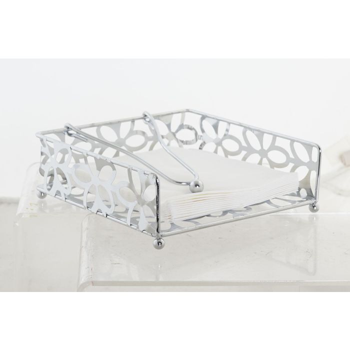 DKD Home Decor Servilletero Margaritas Metal Cromado Plateado 19 x 6 x 18 cm 2