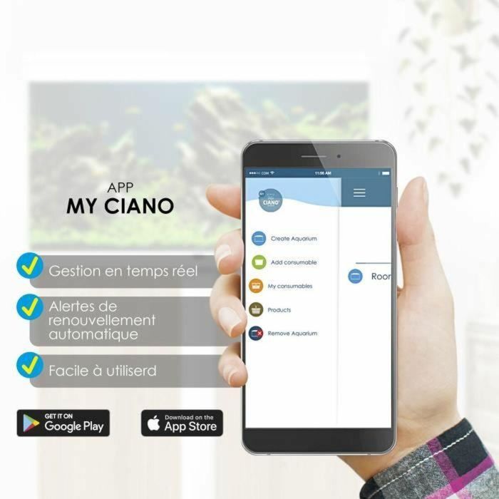 Ciano CLA60 Rampa LED 8W con Transformador para Acuarios Aqua 60 y Aqua 80, incluye 3 WaterClear L, 1 Foam L y 1 Biobact L 1